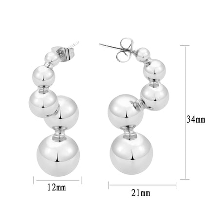 Imitation Rhodium Brass Earring with NoStone in No Stone