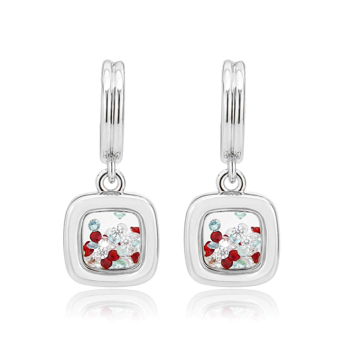 Imitation Rhodium Brass Earring with AAA Grade CZ in MultiColor