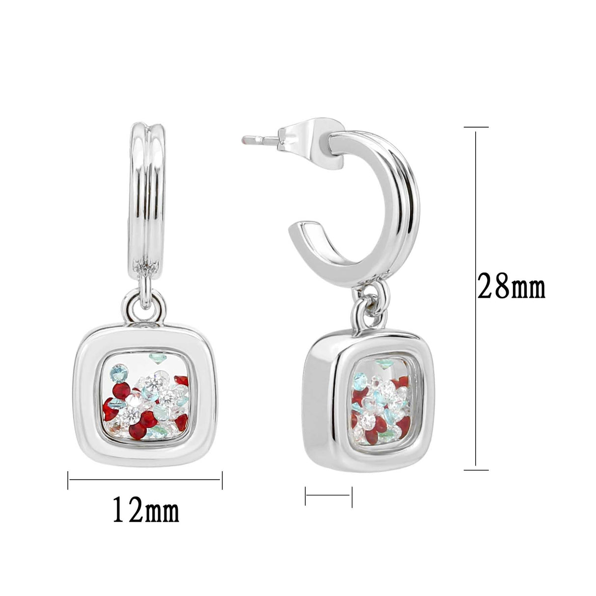 Imitation Rhodium Brass Earring with AAA Grade CZ in MultiColor
