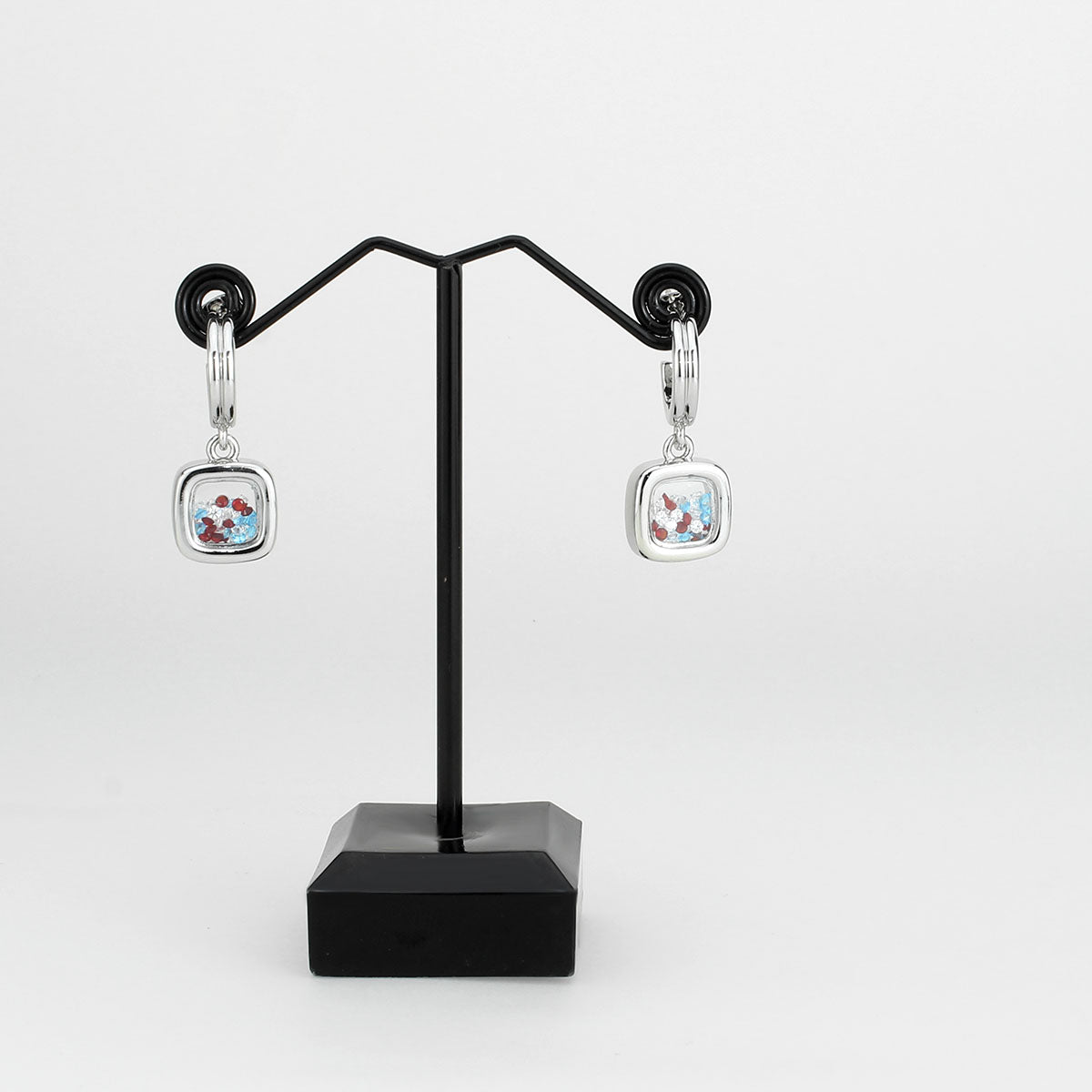 Imitation Rhodium Brass Earring with AAA Grade CZ in MultiColor
