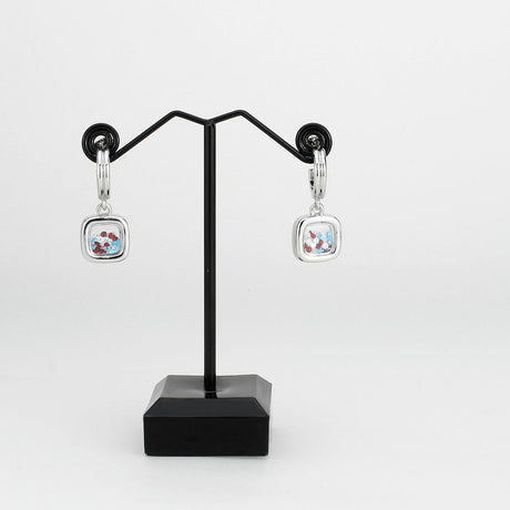 Imitation Rhodium Brass Earring with AAA Grade CZ in MultiColor