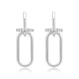 Imitation Rhodium Brass Earring with AAA Grade CZ in Clear