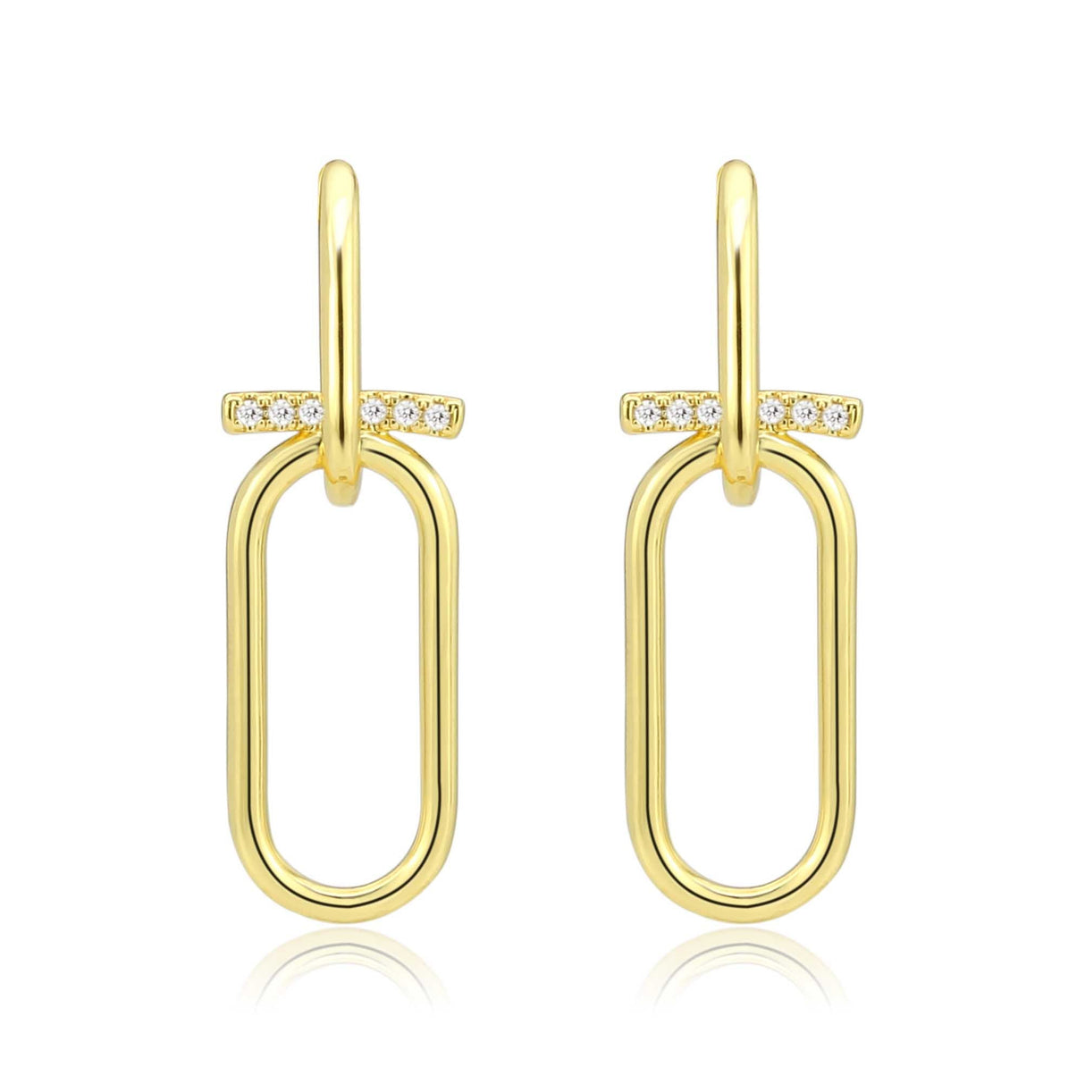 Flash Gold Brass Earring with AAA Grade CZ in Clear