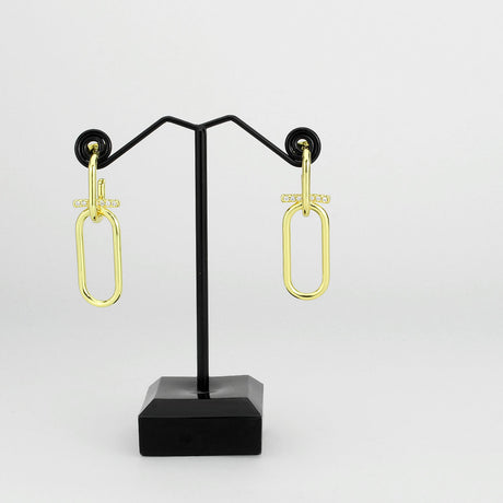 Flash Gold Brass Earring with AAA Grade CZ in Clear