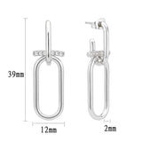 Imitation Rhodium Brass Earring with AAA Grade CZ in Clear