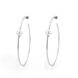 Imitation Rhodium Brass Earring with Synthetic in White