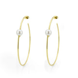 Flash Gold Brass Earring with Synthetic in White