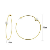 Flash Gold Brass Earring with Synthetic in White
