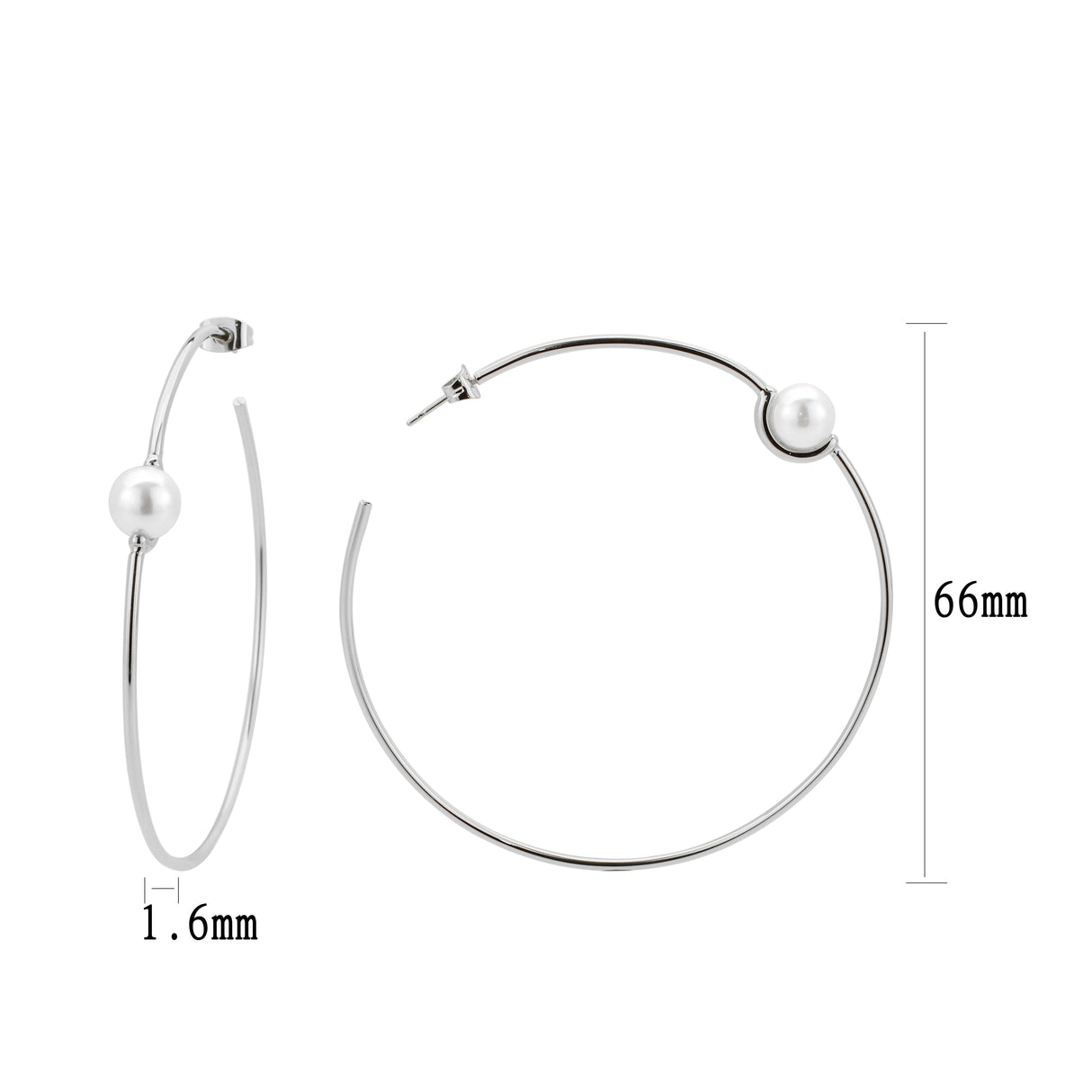 Imitation Rhodium Brass Earring with Synthetic in White