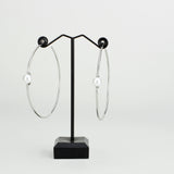 Imitation Rhodium Brass Earring with Synthetic in White