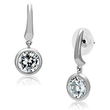 Rhodium Brass Earrings with AAA Grade CZ  in Clear