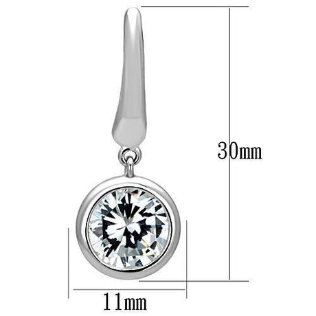 Rhodium Brass Earrings with AAA Grade CZ  in Clear