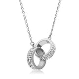 3W180 Rhodium Brass Chain Pendant with Top Grade Crystal in Clear