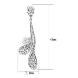 Rhodium Brass Earrings with AAA Grade CZ  in Clear