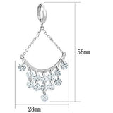 Rhodium Brass Earrings with AAA Grade CZ  in Clear