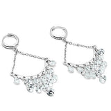 Rhodium Brass Earrings with AAA Grade CZ  in Clear