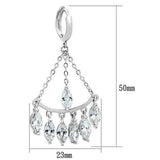 Rhodium Brass Earrings with AAA Grade CZ  in Clear