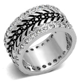 Rhodium Brass Ring with AAA Grade CZ  in Clear