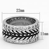 Rhodium Brass Ring with AAA Grade CZ  in Clear