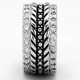 Rhodium Brass Ring with AAA Grade CZ  in Clear