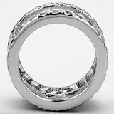 Rhodium Brass Ring with AAA Grade CZ  in Clear