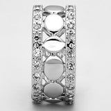 Rhodium Brass Ring with AAA Grade CZ  in Clear