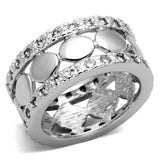 Rhodium Brass Ring with AAA Grade CZ  in Clear