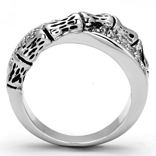 Rhodium Brass Ring with AAA Grade CZ  in Clear