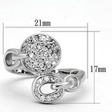 Rhodium Brass Ring with AAA Grade CZ  in Clear