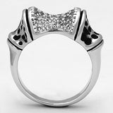 Rhodium Brass Ring with AAA Grade CZ  in Clear