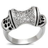 Rhodium Brass Ring with AAA Grade CZ  in Clear