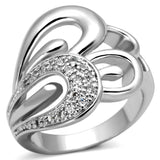 Rhodium Brass Ring with AAA Grade CZ  in Clear