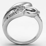Rhodium Brass Ring with AAA Grade CZ  in Clear