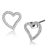 Rhodium Brass Earrings with AAA Grade CZ  in Clear