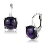 Rhodium Brass Earrings with AAA Grade CZ  in Amethyst