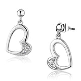Rhodium Brass Earrings with AAA Grade CZ  in Clear