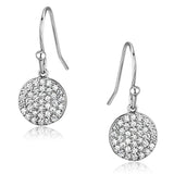 Rhodium Brass Earrings with AAA Grade CZ  in Clear