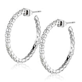 Rhodium Brass Earrings with AAA Grade CZ  in Clear