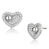 Rhodium Brass Earrings with AAA Grade CZ  in Clear