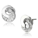 Rhodium Brass Earrings with AAA Grade CZ  in Clear