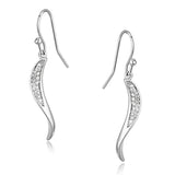 Rhodium Brass Earrings with AAA Grade CZ  in Clear