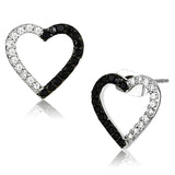 Rhodium + Ruthenium Brass Earrings with AAA Grade CZ  in Jet