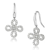 Rhodium Brass Earrings with AAA Grade CZ  in Clear