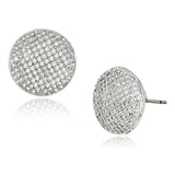 Rhodium Brass Earrings with AAA Grade CZ  in Clear