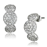 Rhodium Brass Earrings with AAA Grade CZ  in Clear