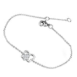 Rhodium Brass Bracelet with AAA Grade CZ  in Clear
