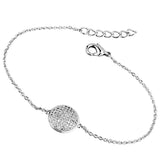 Rhodium Brass Bracelet with AAA Grade CZ  in Clear