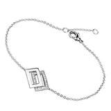 Rhodium Brass Bracelet with AAA Grade CZ  in Clear
