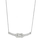 Rhodium Brass Necklace with Top Grade Crystal  in Clear