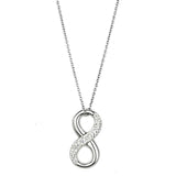 Rhodium Brass Necklace with Top Grade Crystal  in Clear